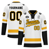 Custom White Black Personalized Hockey Jersey HCKJ01-D0a70a0